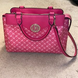 Guess G Print Pink Crossbody Shoulder Bag